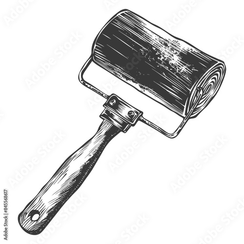 paint roller full body with engraving style