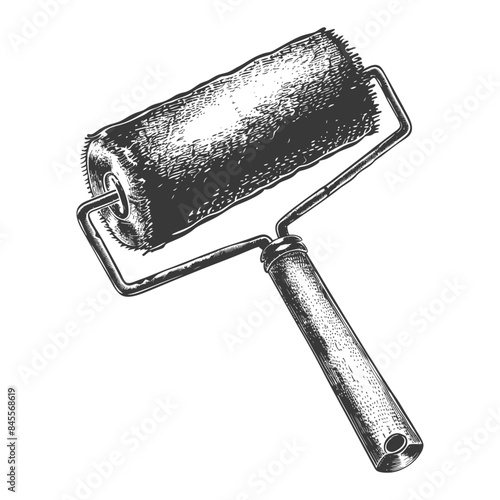 paint roller full body with engraving style