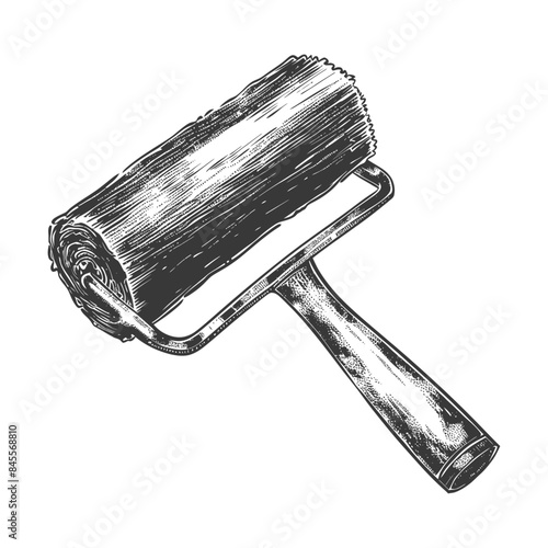 paint roller full body with engraving style