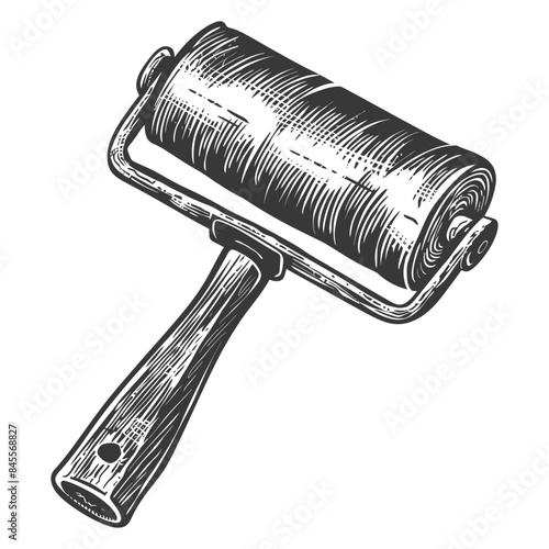 paint roller full body with engraving style