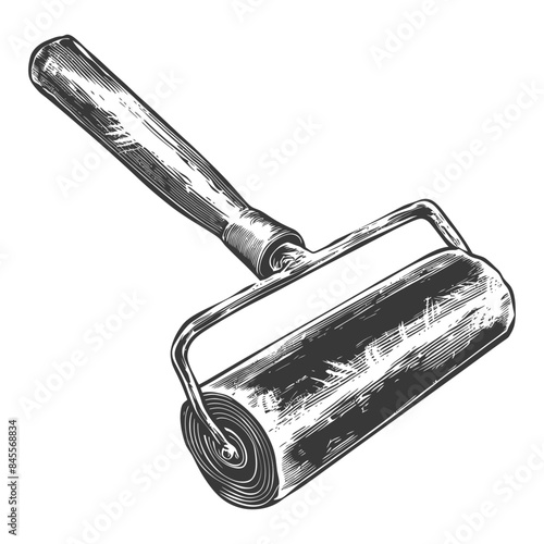 paint roller full body with engraving style