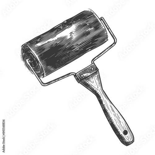 paint roller full body with engraving style