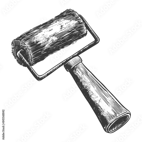 paint roller full body with engraving style