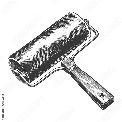 paint roller full body with engraving style