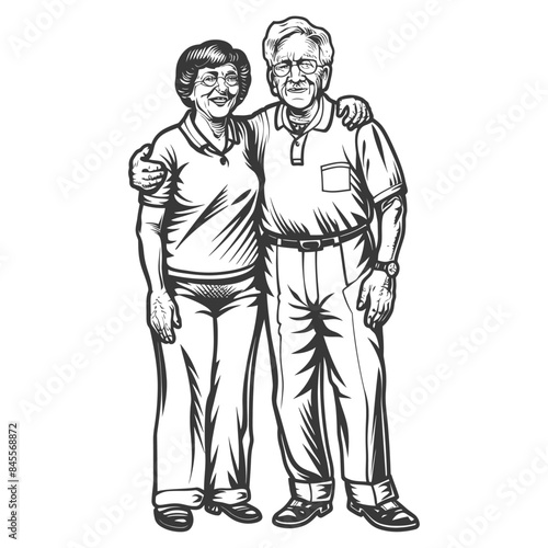 parents day anniversary full body with engraving style
