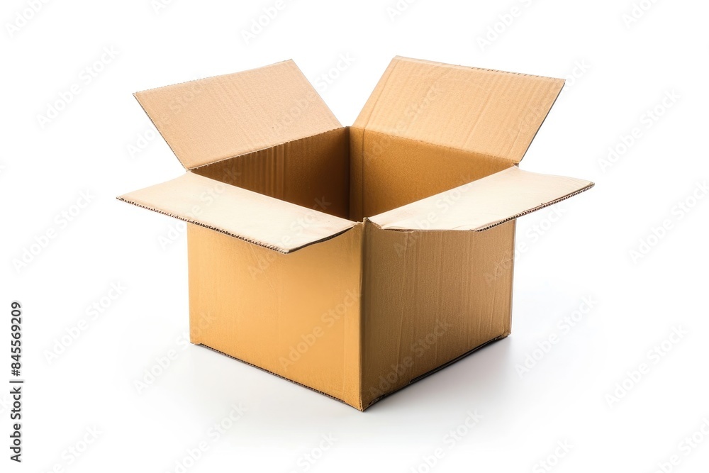 Unadorned Cardboard Box in Isometric Angle Unadorned Cardboard Box in Isometric Angle