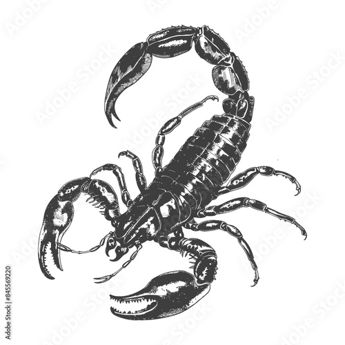 scorpion full body with engraving style