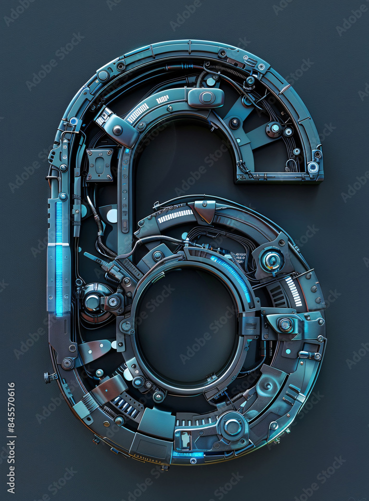 Naklejka premium 3d rendering digital font big sale event countdown concept element