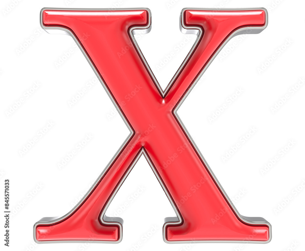 Font X Red 3D Render Font X Red 3D Render