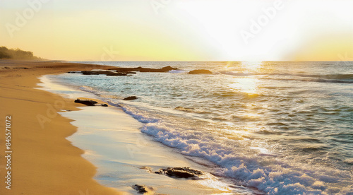 Wallpaper Mural landscape with sea sunset on beach Torontodigital.ca