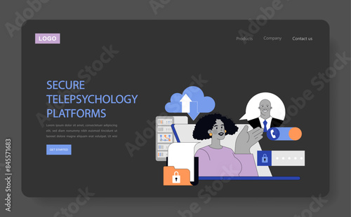 Telepsychology And Online Therapy. Flat Vector Illustration