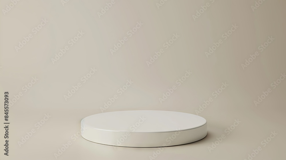 White Round Platform with Blank Background White Round Platform with Blank Background