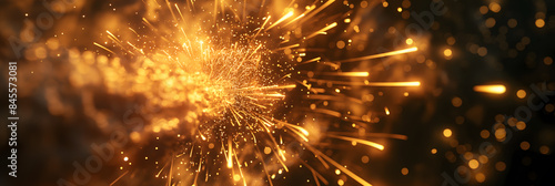 Golden Sparkle Explosion on Dark Background
