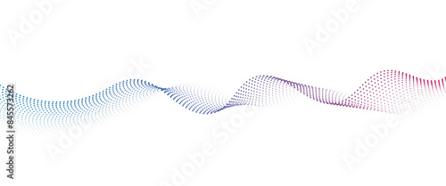 Flowing Dot Wave halftone gradient pattern on transparent background