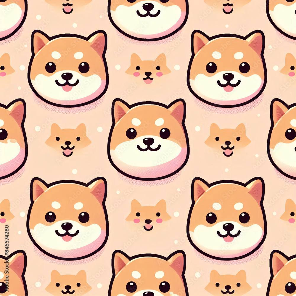 Fototapeta premium seamless pattern with shiba