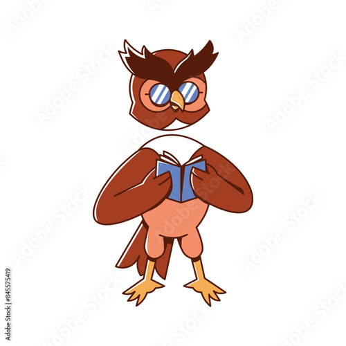 Owl Reading a Book
