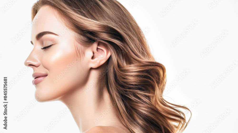 A beautiful woman with long, bouncy wavy hair, A beautiful woman with long, bouncy wavy hair,