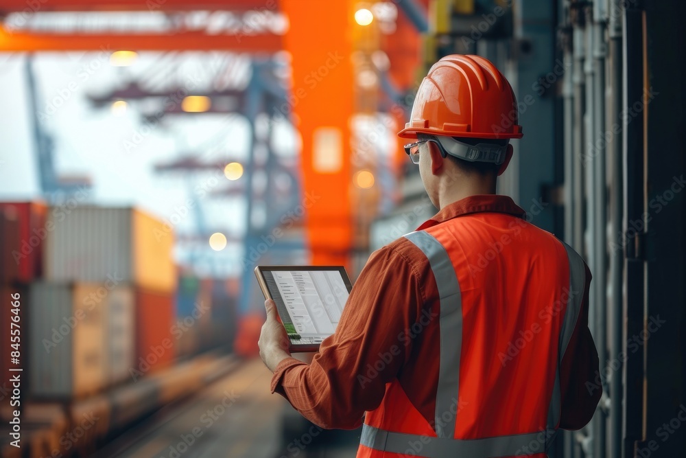 Logistics Expert Analyzing Container Dock Activities Logistics Expert Analyzing Container Dock Activities
