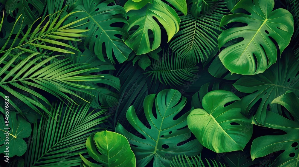 Tropical Haven: Green Leaves Banner Tropical Haven: Green Leaves Banner