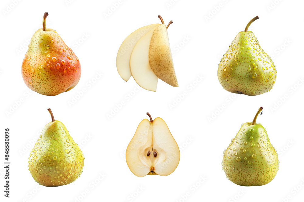 Pear Collection Bundle Set Isolated on a transparent background Pear Collection Bundle Set Isolated on a transparent background