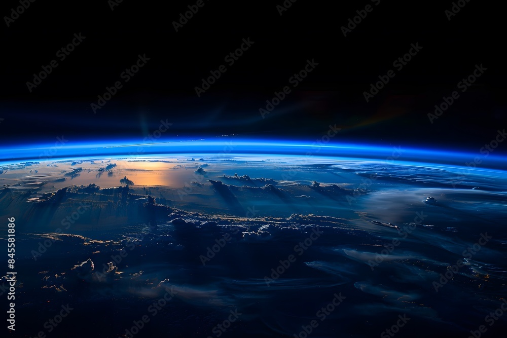 Illuminated Planet: Earth's Glowing Presence. earth from space with shining background Illuminated Planet: Earth's Glowing Presence. earth from space with shining background