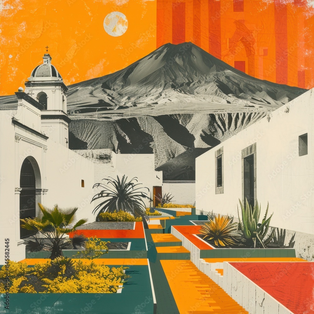 Volcanic Landscapes and Historic Architecture of Arequipa Art Collage