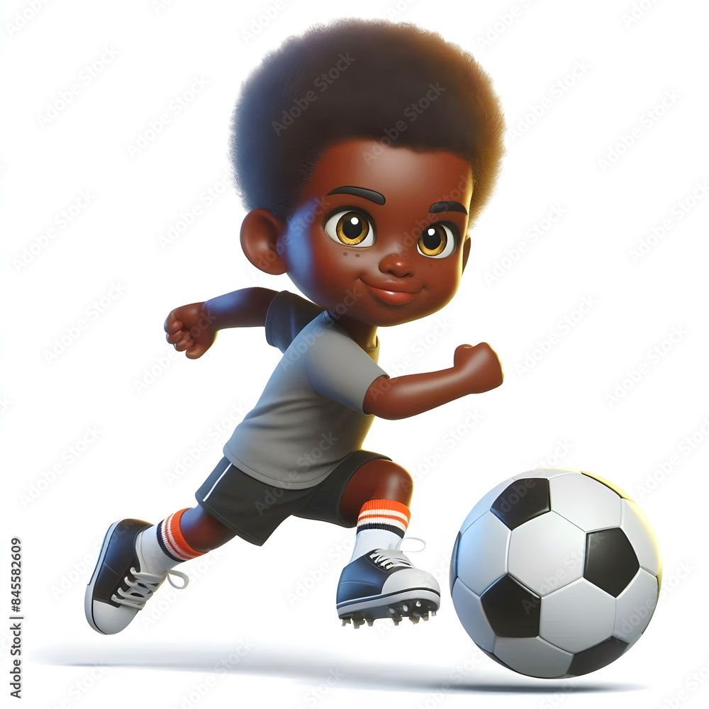 3D football (soccer) player in action, isolated on white background 3D football (soccer) player in action, isolated on white background
