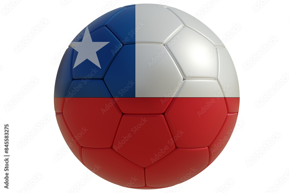 Soccer ball with chilean flag isolated on white transparent. Football in Chile Soccer ball with chilean flag isolated on white transparent. Football in Chile
