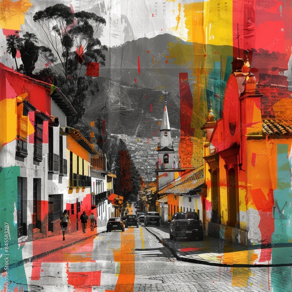 Historic La Candelaria District of Bogotá Art Collage