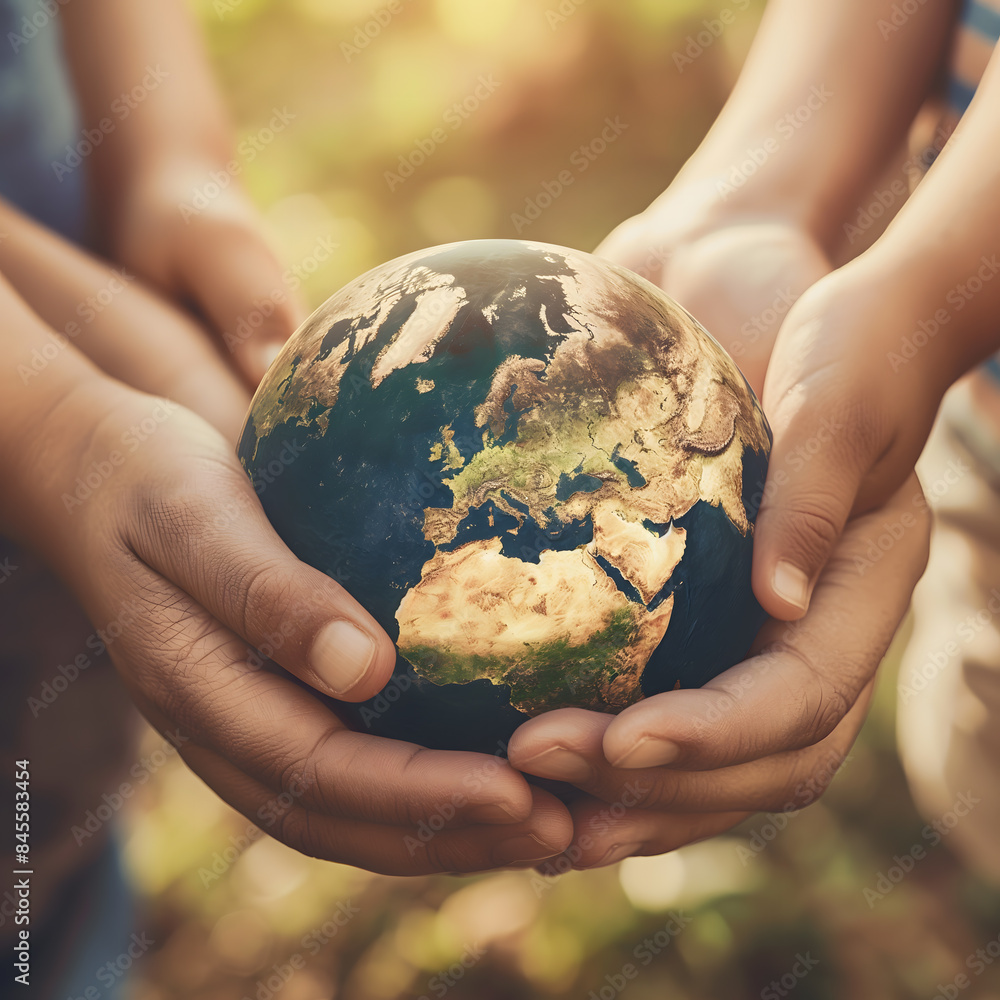 United Hands Holding the Earth in a Symbol of Global Unity and Care United Hands Holding the Earth in a Symbol of Global Unity and Care