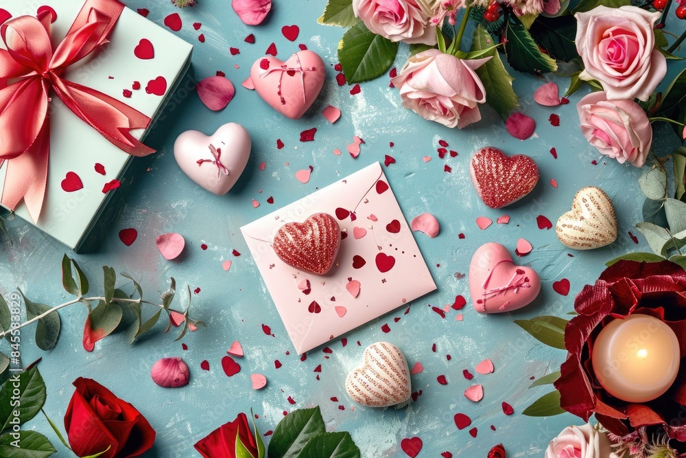 Elegant Valentine's Day Card Display Elegant Valentine's Day Card Display