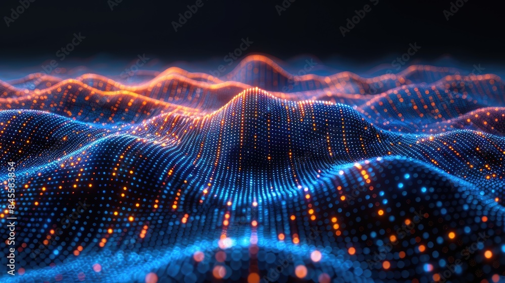 Blue orange Gradient Digital Polygons: A Network Grid Fusion background wallpaper in 8K created with generative ai technology Blue orange Gradient Digital Polygons: A Network Grid Fusion background wallpaper in 8K created with generative ai technology
