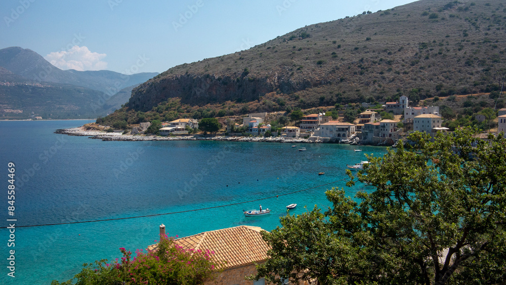 Fototapeta premium Panoramic view of Limeni Lakonias in Greece