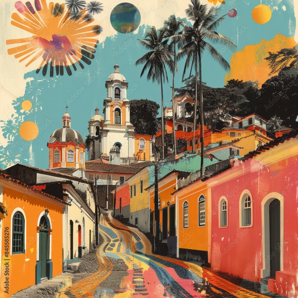 Colonial Architecture and Baroque Churches of Olinda Art Collage