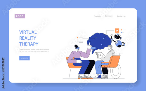 Telepsychology And Online Therapy. Flat Vector Illustration