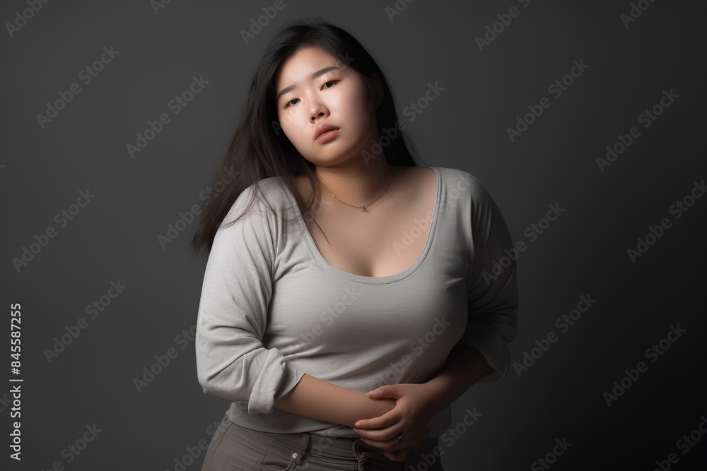 痩せたいのにダイエットに失敗してまた太ったことに悩む肥満女性
痩せたいのにダイエットに失敗してまた太ったことに悩む肥満女性