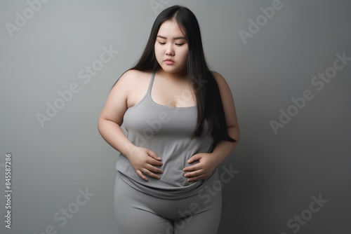 痩せたいのにダイエットに失敗してまた太ったことに悩む肥満女性
