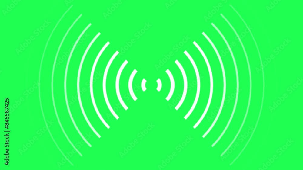 Animation of radiation or signal emitting from center to left and right on green screen, ready for design element Animation of radiation or signal emitting from center to left and right on green screen, ready for design element