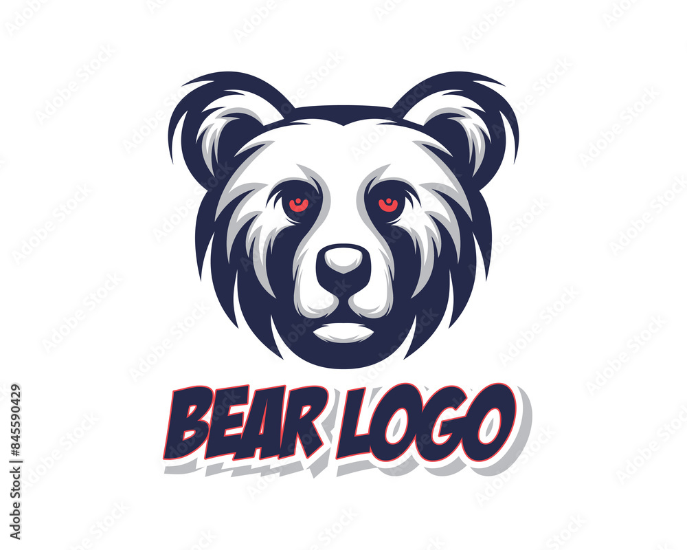 Bear mascot emblem badge club with red eyes logo vector illustration clip art business game fighter sticker t shirt design editable Bear mascot emblem badge club with red eyes logo vector illustration clip art business game fighter sticker t shirt design editable