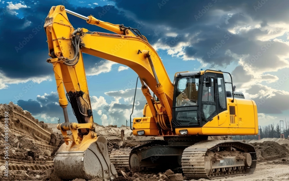 Excavator on Construction Site Excavator on Construction Site