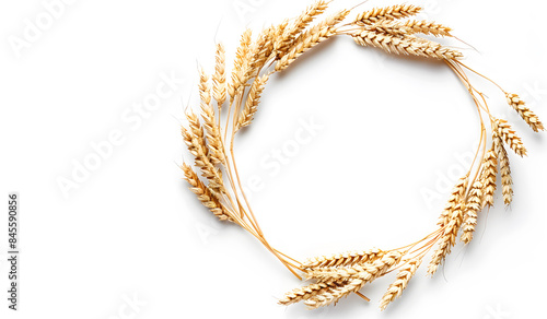 Wheat ears on a white background