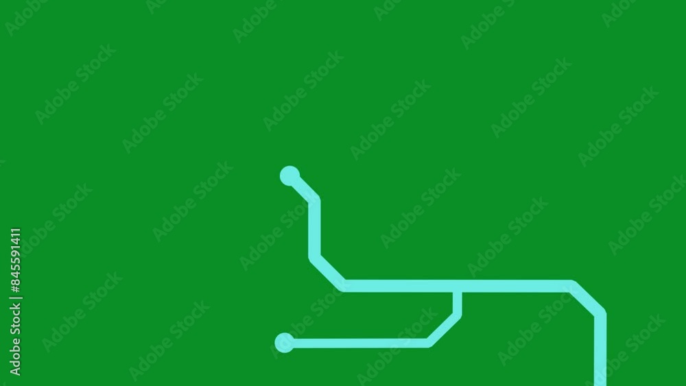 Electrical circuit animation on a green screen. The electrical circuit animation with key color. 4k video Electrical circuit animation on a green screen. The electrical circuit animation with key color. 4k video