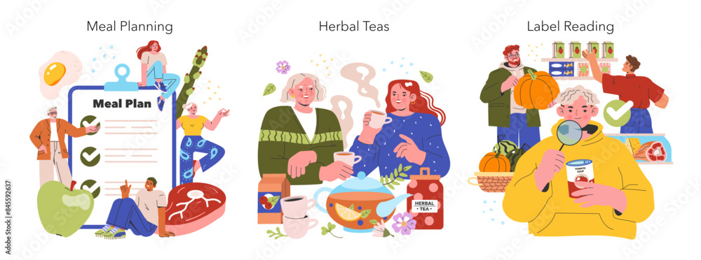 Low Histamine Diet. Flat Vector Illustration Low Histamine Diet. Flat Vector Illustration