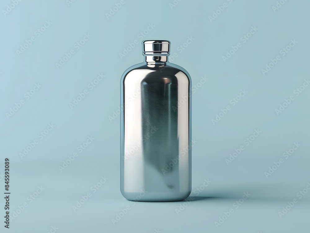 Blank metal flask bottle mockup Blank metal flask bottle mockup