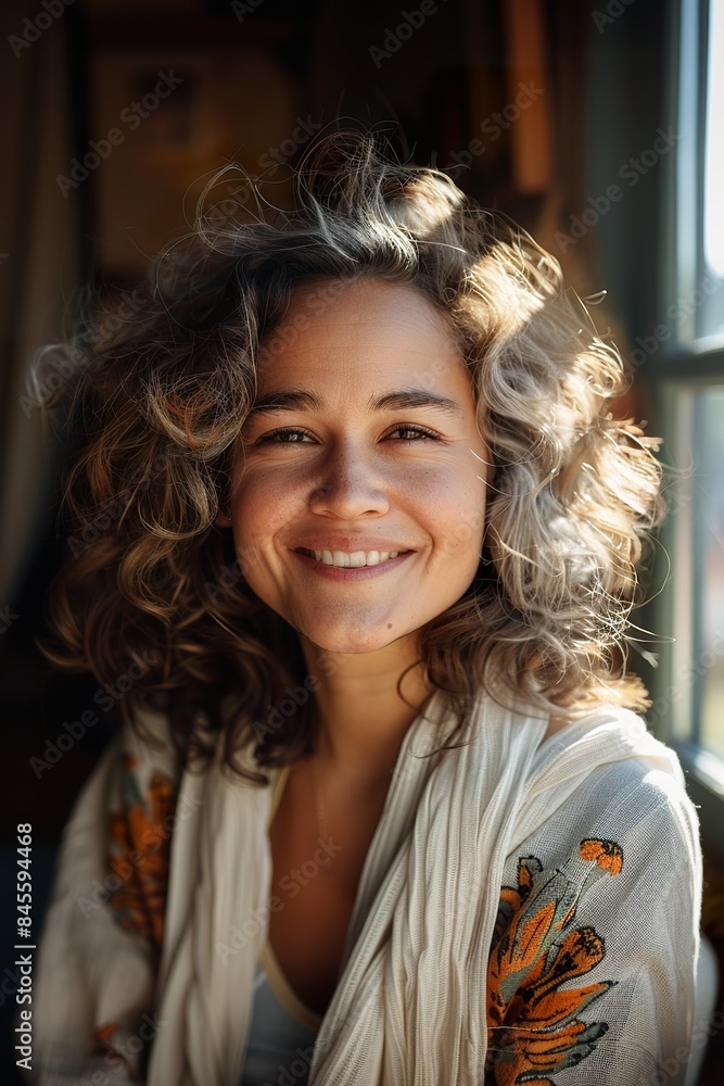 Curly-Haired Woman by the Window Curly-Haired Woman by the Window