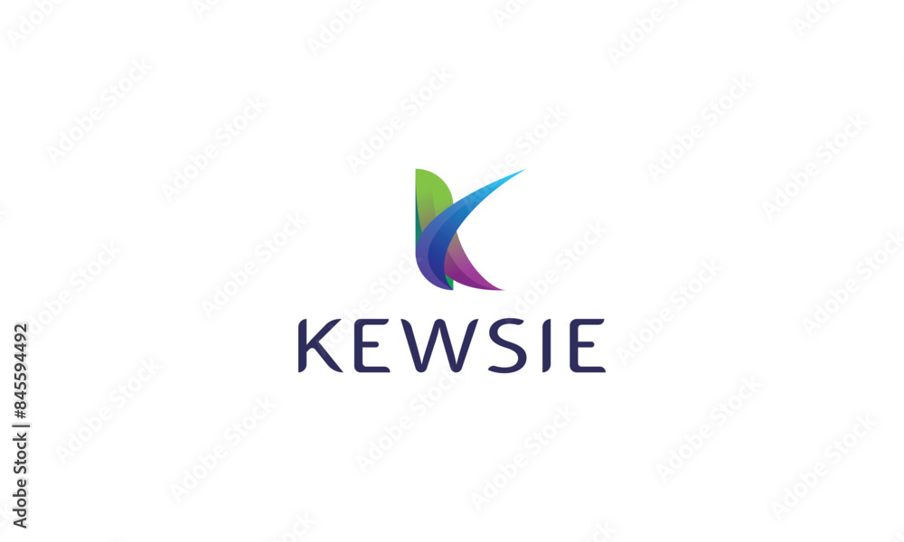 Letter K natural floral attractive gradient colour aesthetic logo Letter K natural floral attractive gradient colour aesthetic logo