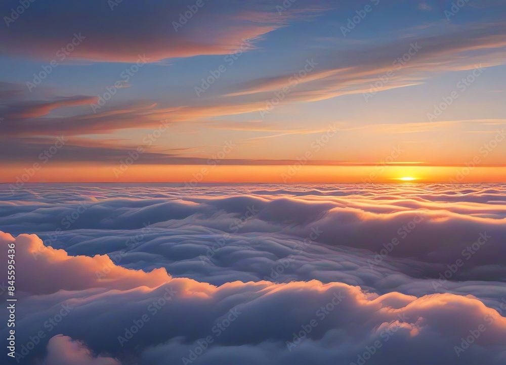 An image of a twilight sunset above the clouds An image of a twilight sunset above the clouds