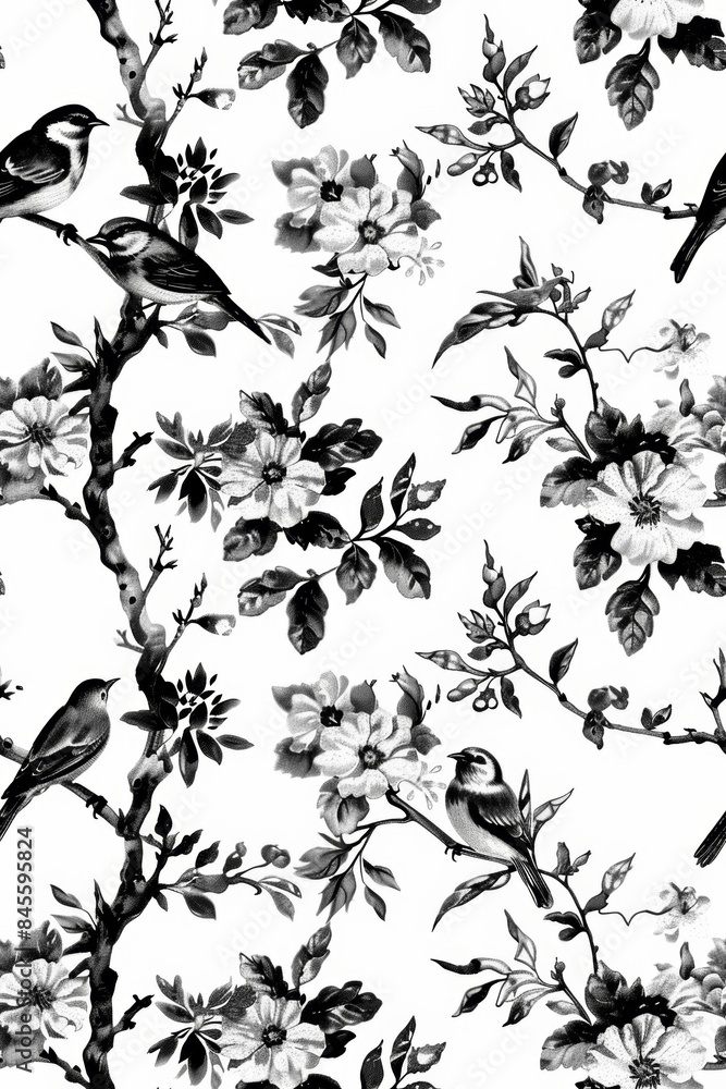 A seamless repeating pattern in black and white