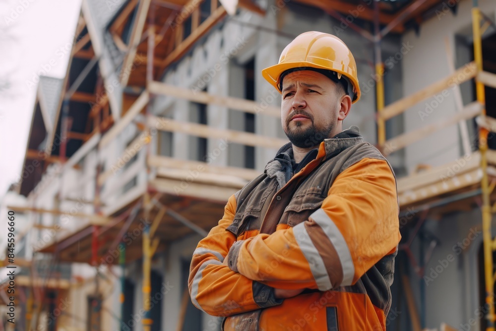 construction engineer standing in a helmet construction engineer standing in a helmet