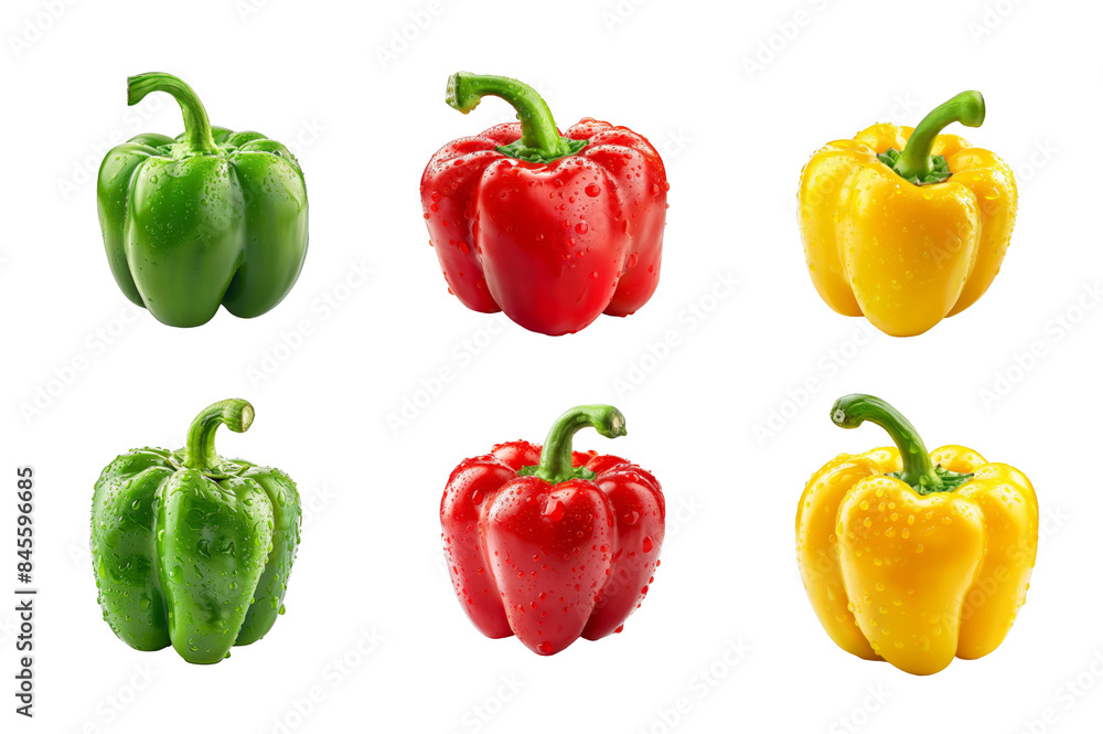 Bell pepper Collection Bundle Set Isolated on a Transparent Background Bell pepper Collection Bundle Set Isolated on a Transparent Background